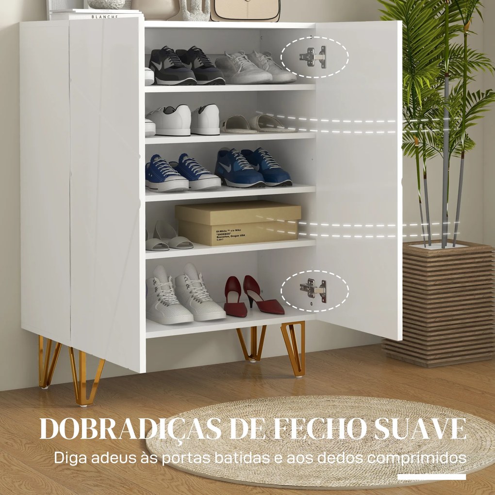 Móvel Sapateira de Entrada Armário Sapateira com Prateleiras Ajustáveis para 15-20 Pares de Sapatos 72x31,5x95 cm Branco