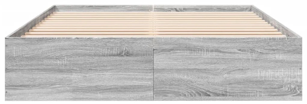 Estrutura de cama 160x200 cm derivados de madeira cinza sonoma