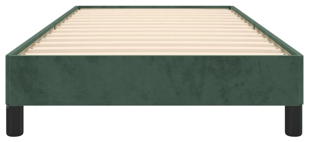 Estrutura de cama sem colchão 90x200 cm veludo verde-escuro