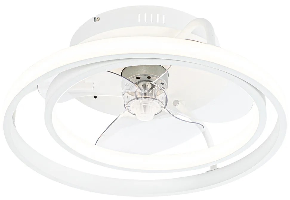 Ventilador de teto branco 46,5cm incl. LED com controle remoto - Kees Design