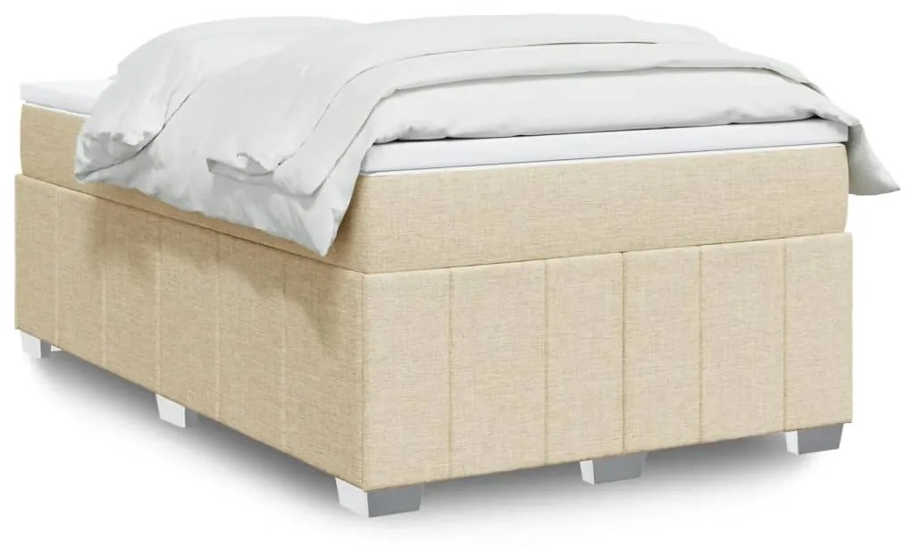 Cama boxspring com colchão 120x190 cm tecido cor creme