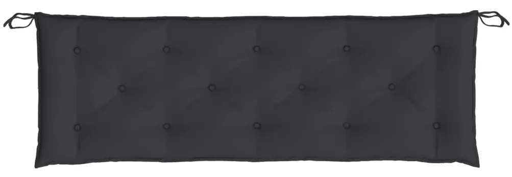 Almofadões banco jardim 2 pcs 150x50x7cm tecido oxford preto