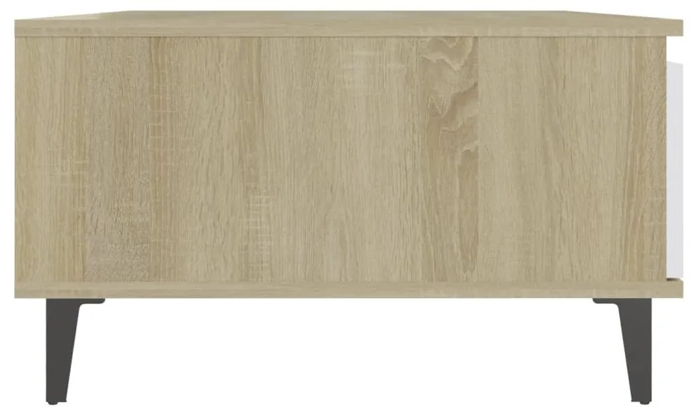 Mesa de centro derivados de madeira branco/carvalho sonoma