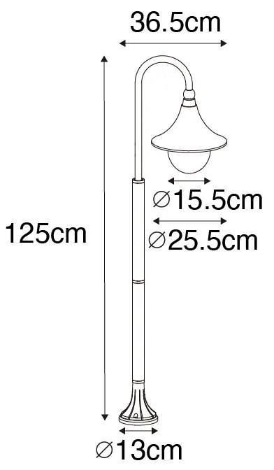 Lanterna de exterior clássica em ouro antigo 125 cm IP44 - Daphne Clássico / Antigo