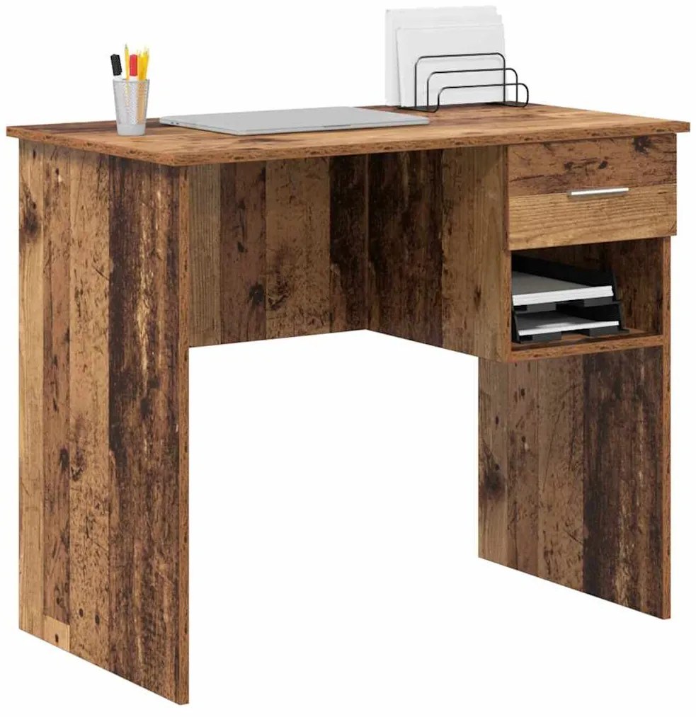Secretária com Armazenamento Madeira Velha 90x49.5x75 cm Madeira de En
