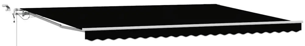 Toldo Retrátil Automático vidaXL com LED Preto 500x300 cm
