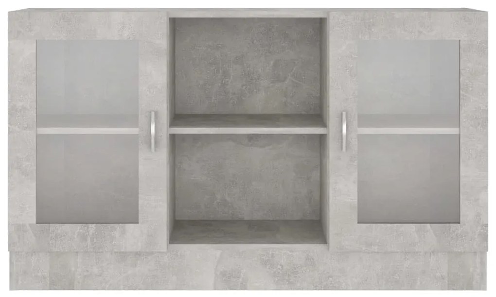 Armário vitrine 120x30,5x70 cm derivados madeira cinza cimento