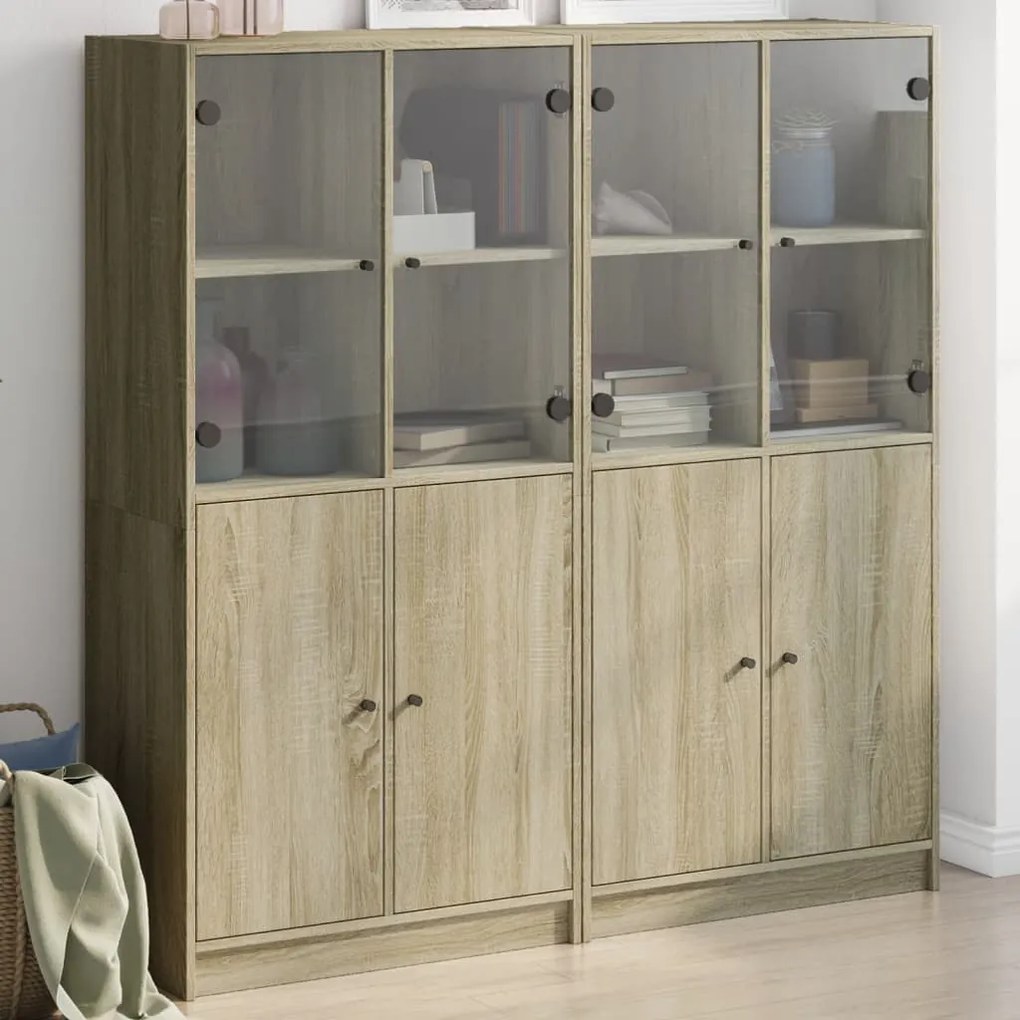 vidaXL Estante c/ portas 136x37x142 cm deriv. madeira carvalho sonoma