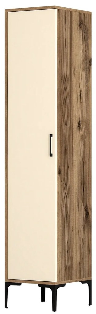 Guarda-roupa Kumsal S – Nogueira e Creme – 40 cm x 47,5 cm x 201,4 cm