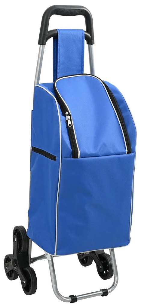 Carrinho de Compras vidaXL com Escada Azul 38 L