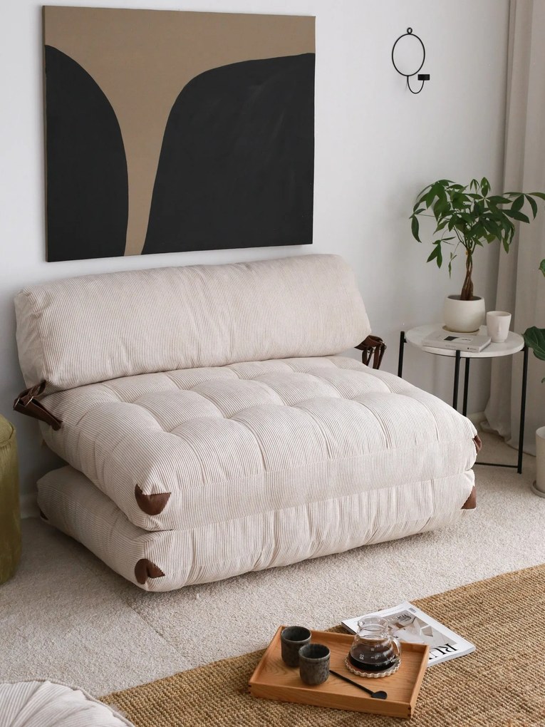 Sofá-Cama 2 Lugares Fold – Branco – 120x79x75 cm