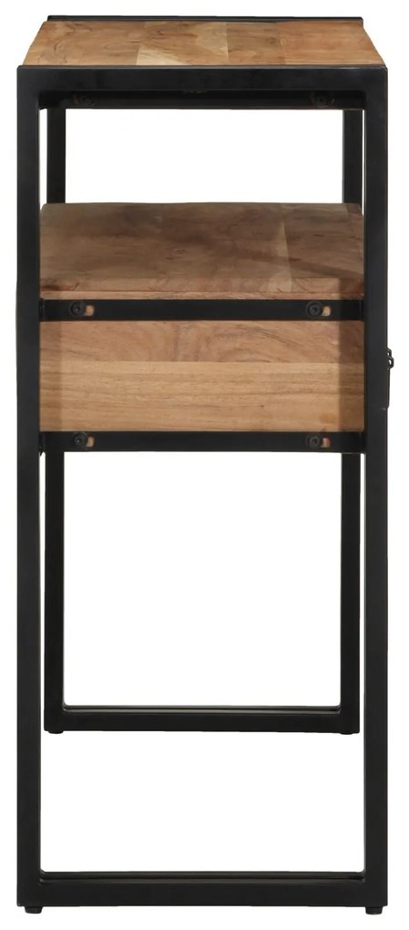 Mesa de Console vidaXL Preta 90x33x75 cm em Madeira de Acácia Sólida e