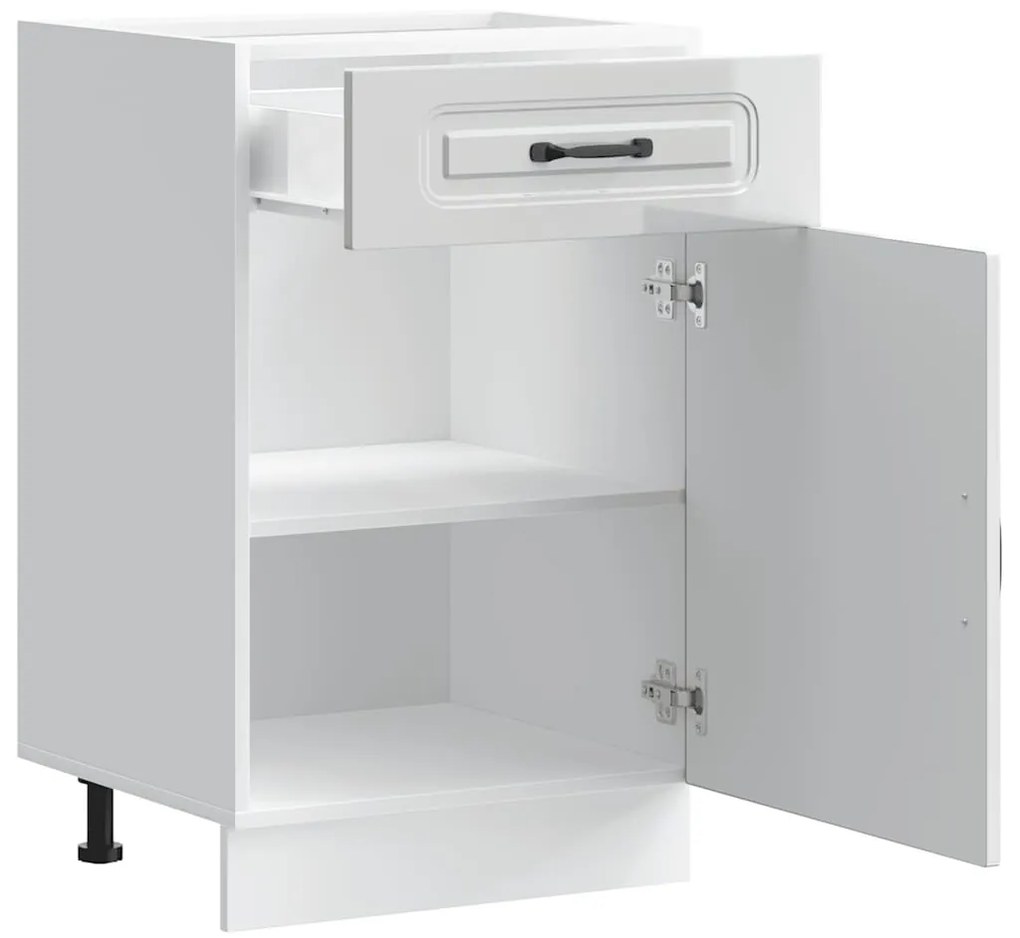Armário de cozinha baixo Kalmar branco alto brilho