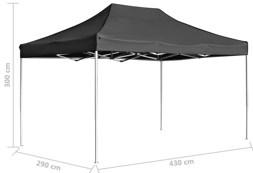Tenda dobrável profissional p/ festas alumínio 4,5x3m antracite