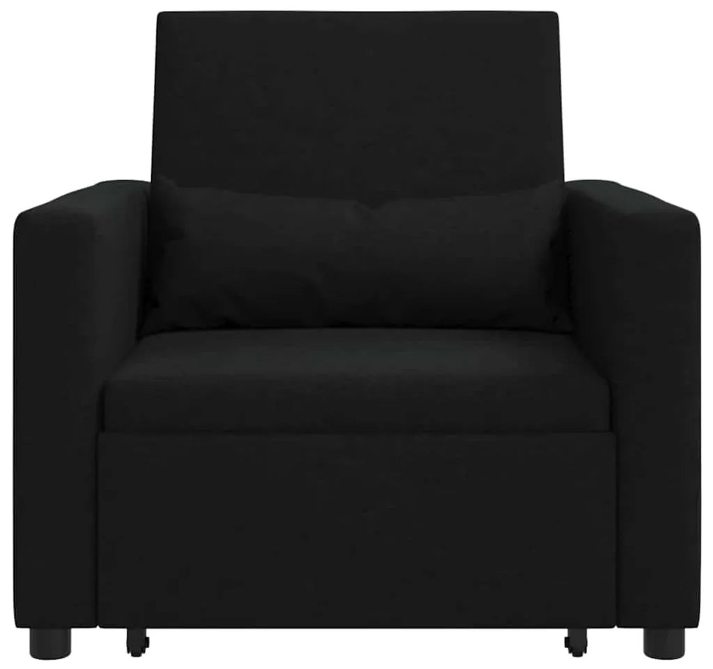 Sofá-Cama Convertible 3 em 1 Preto