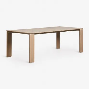 Mesa De Jantar Retangular Em Madeira De Acácia Kandroa Marrom Acácia Claro & 220 X 100 Cm - Sklum