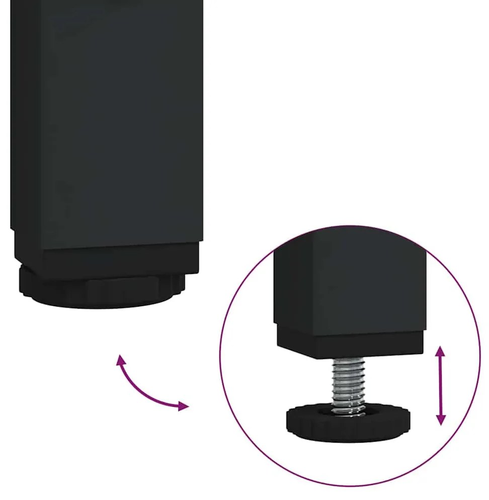 Gabinete de Sapatos com 4 Gavetas Basculantes Carvalho Preto 100x34x11