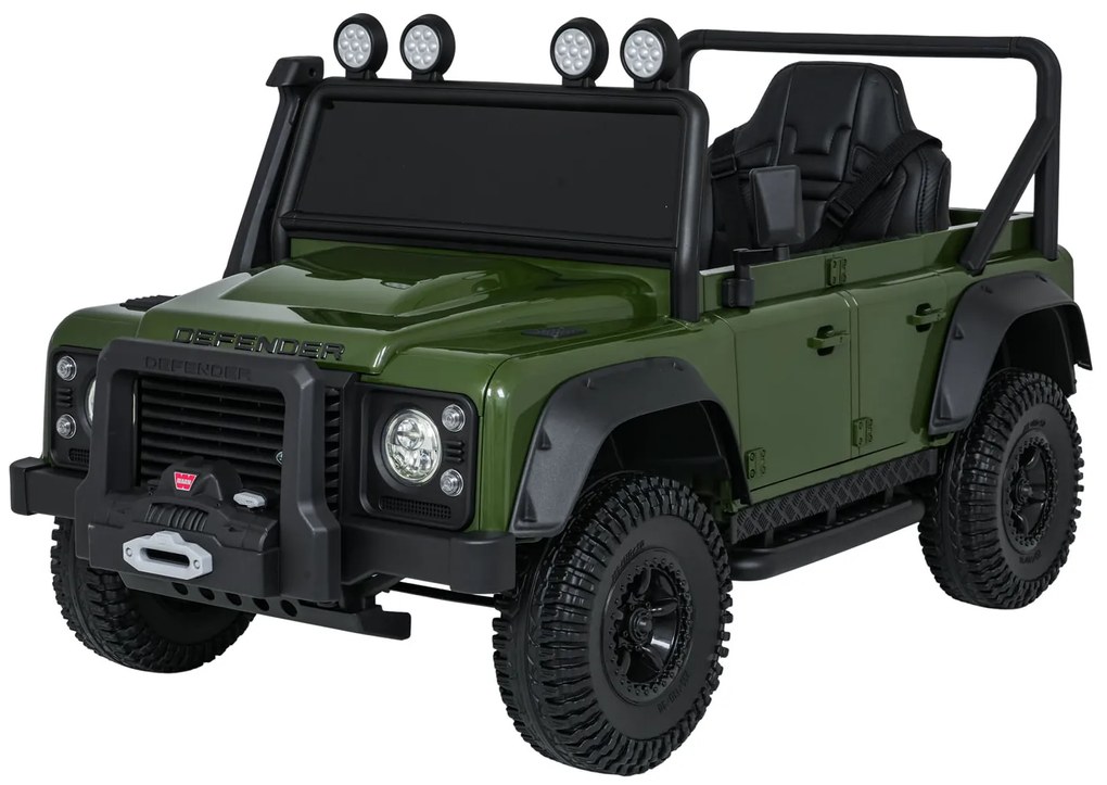 Jipe elétrico para Crianças 24V Land Rover Defender 110 SVX Concept Rodas Espuma EVA, Assento couro ecológico Verde