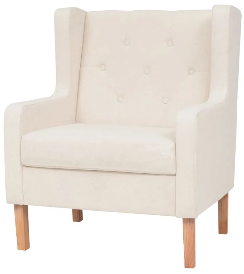 vidaXL Poltrona em tecido branco nata