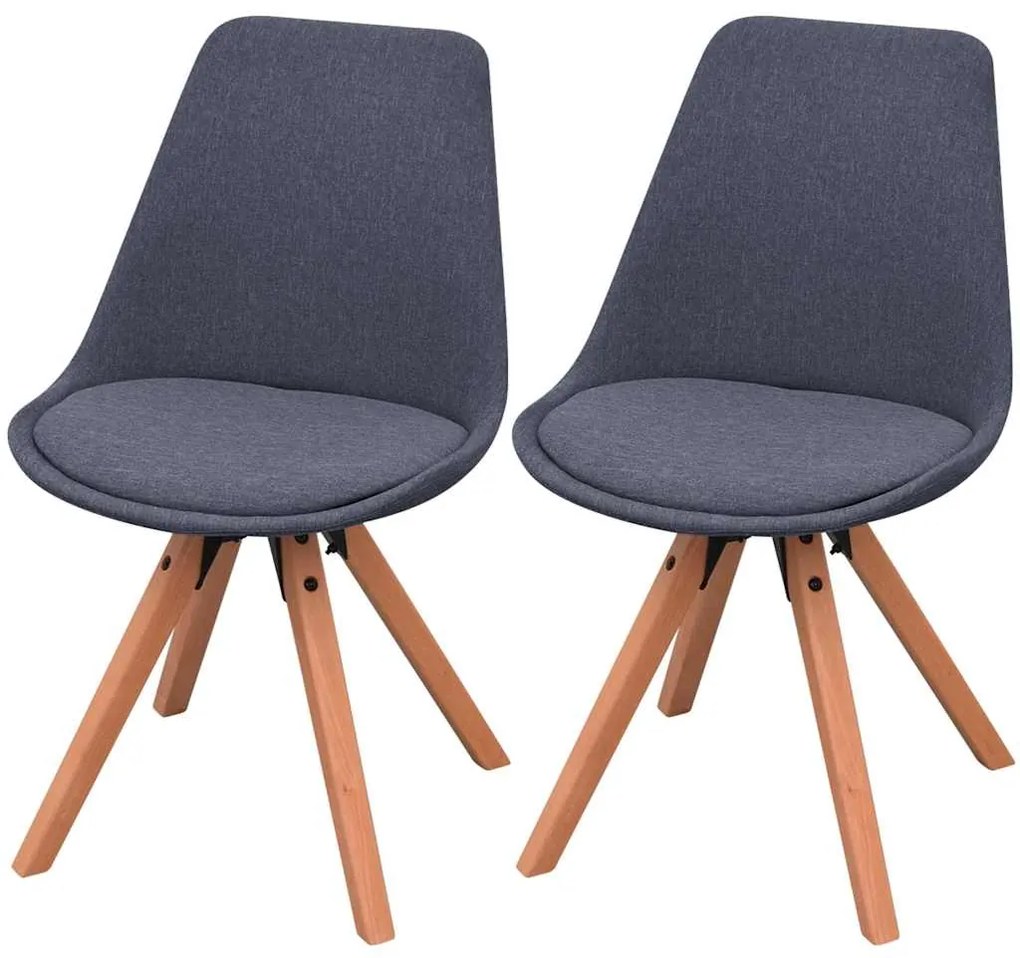 vidaXL Cadeiras de jantar 2 pcs tecido cinzento-escuro