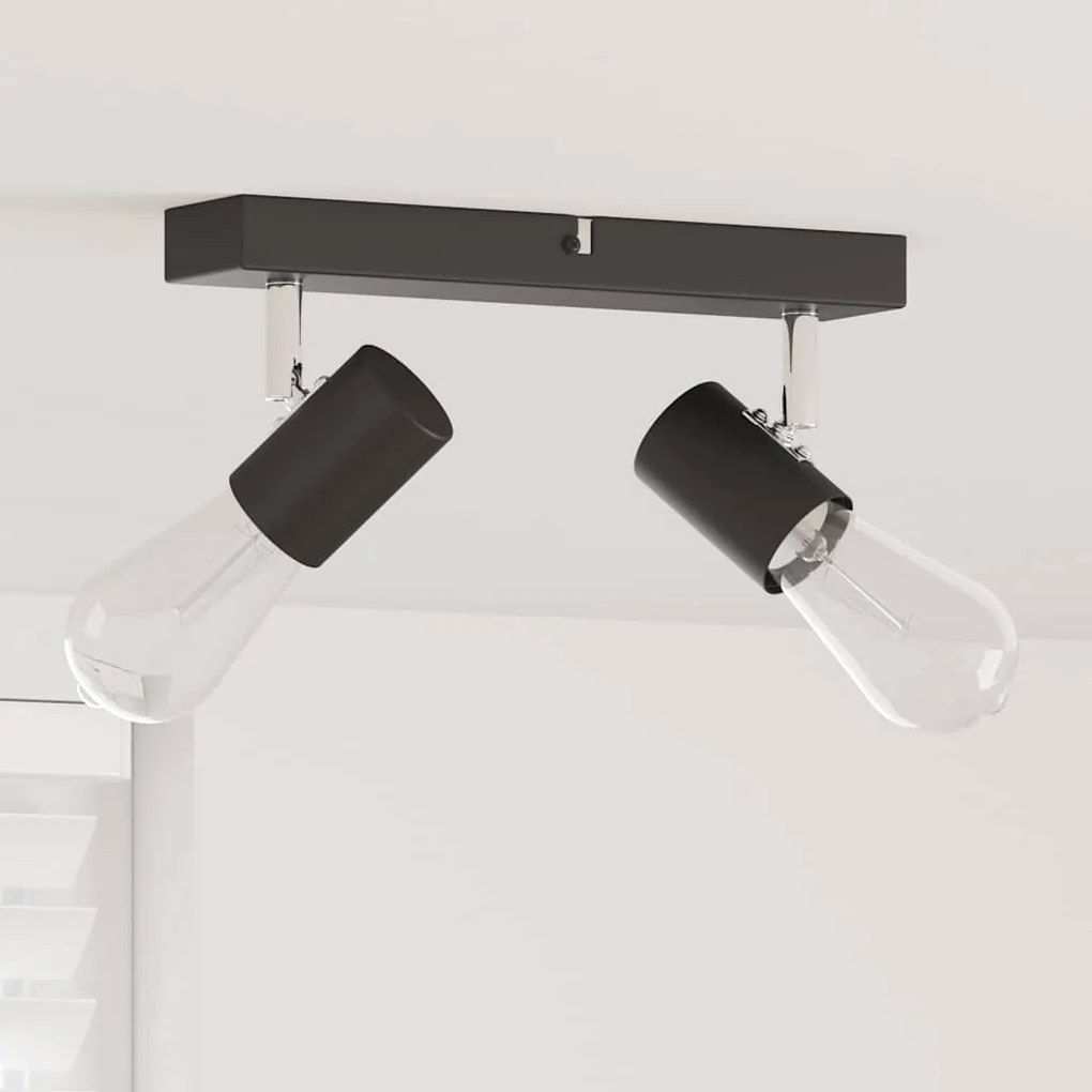 vidaXL Foco de teto Preto 26 x 6.5 x 11.5 cm Aço