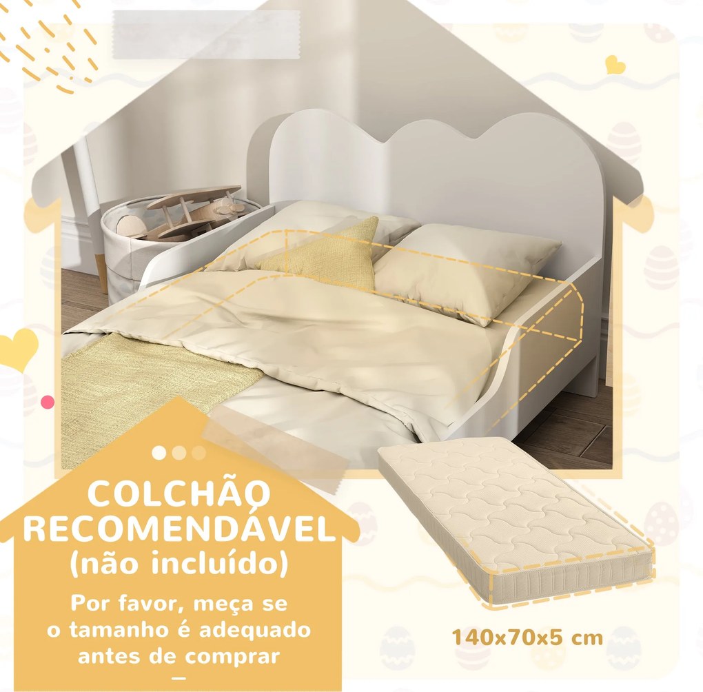 AIYAPLAY Cama para Crianças acima de 3 Anos 143,5x74,5x56 cm Estrutura