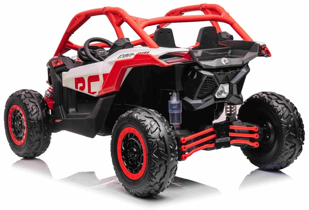 Carro elétrico para crianças 4x4 Can-am Maverick, 2 Lugares, suspensão dianteira e traseira, controle remoto de 2,4 Ghz, bateria portátil, 4 motores d