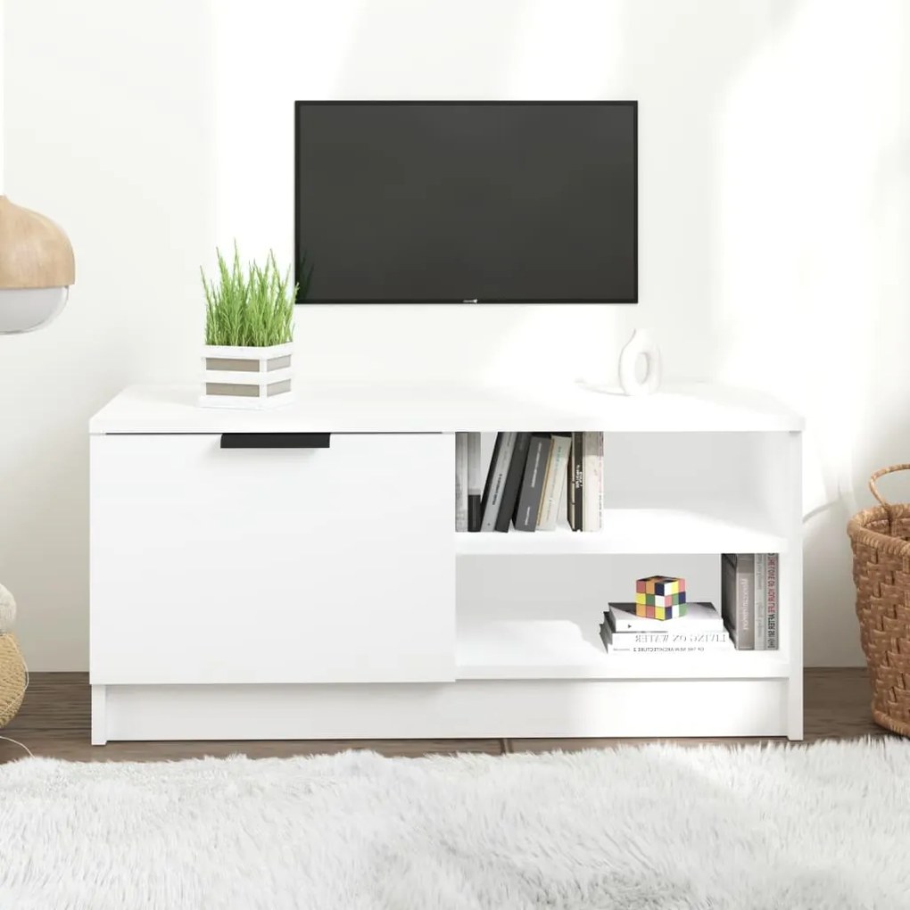 vidaXL Móvel para TV 80x35x36,5 cm madeira processada branco