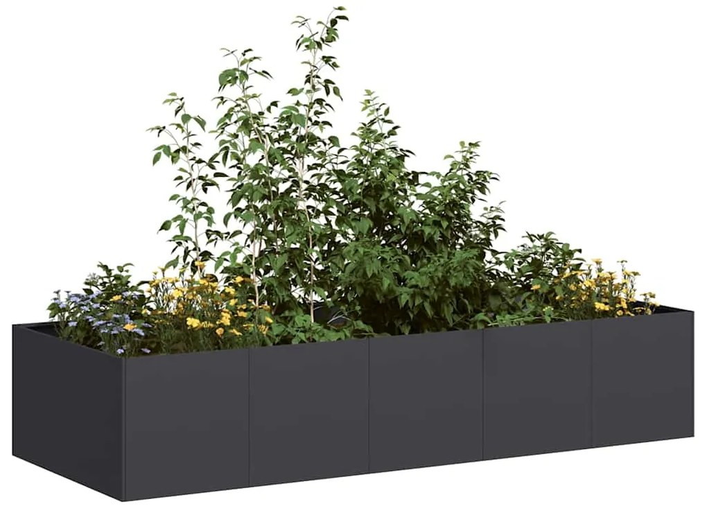 Vaso floreira 200x80x40 cm aço preto