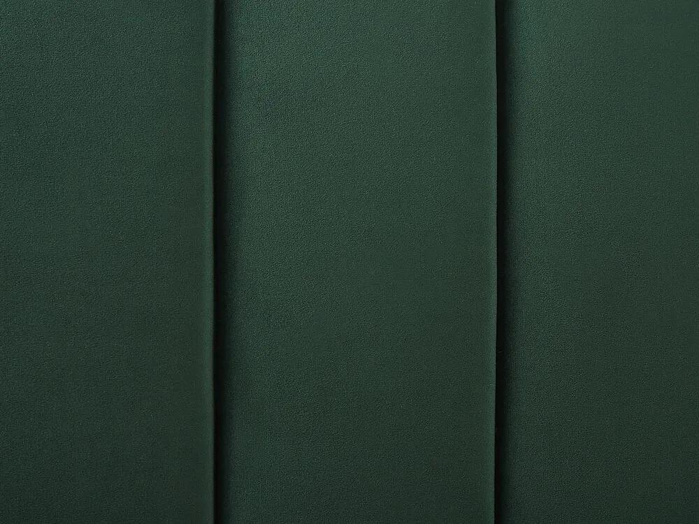 Cama de casal em veludo verde esmeralda 140 x 200 cm MARVILLE Beliani