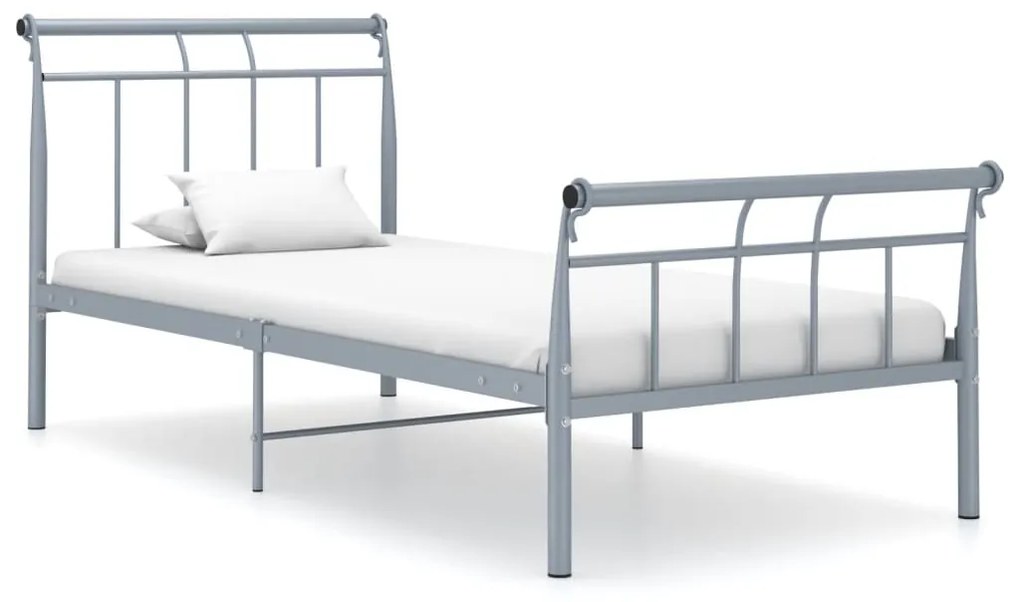 vidaXL Estrutura de cama 100x200 cm metal cinzento