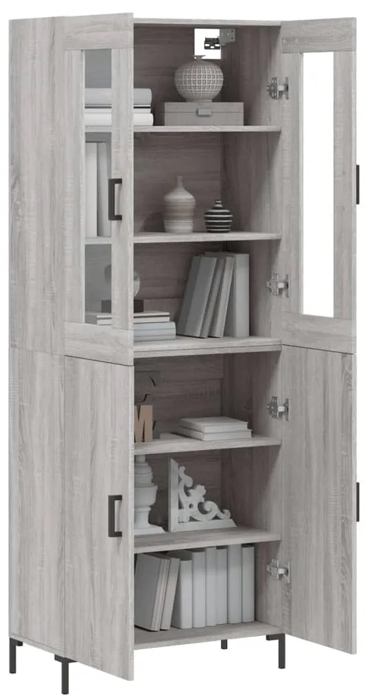 Armário alto 69,5x34x180 cm derivados de madeira sonoma cinza