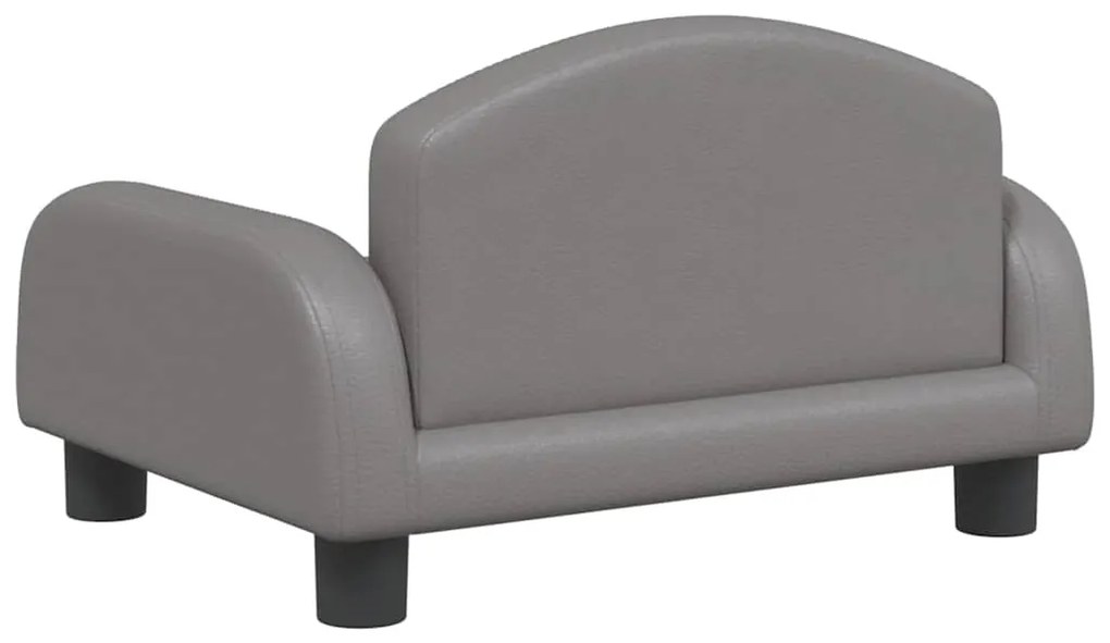Cama para cães 50x40x30 cm couro artificial cinzento