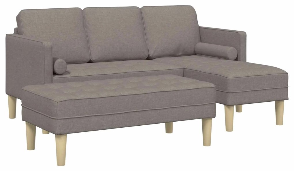 vidaXL Conjunto de Sofás 2 pcs Cinzento-acastanhado Poliéster