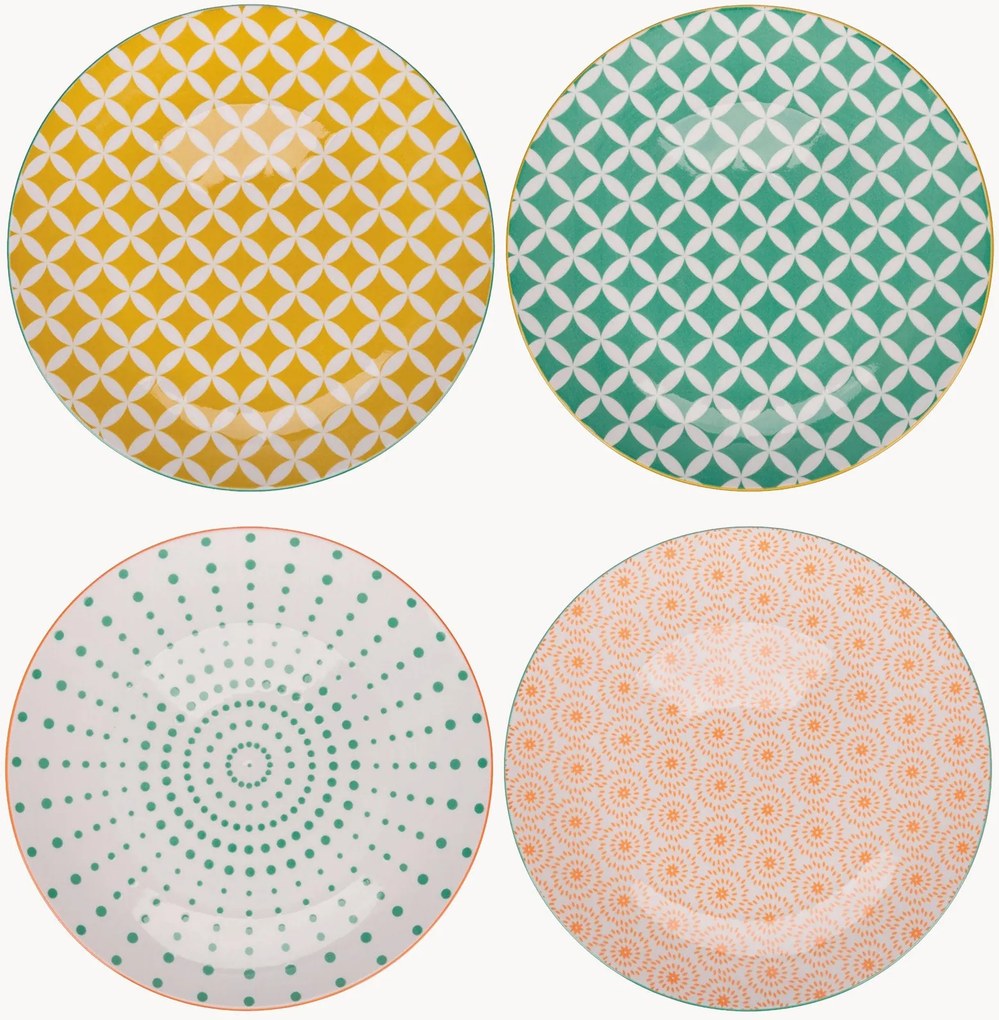 Pratos de jantar variados de porcelana Confusion, conjunto de 4