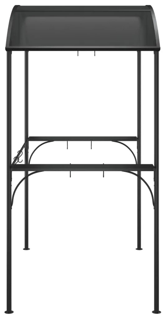 Gazebo churrasco prateleiras laterais 220x115x230 aço antracite
