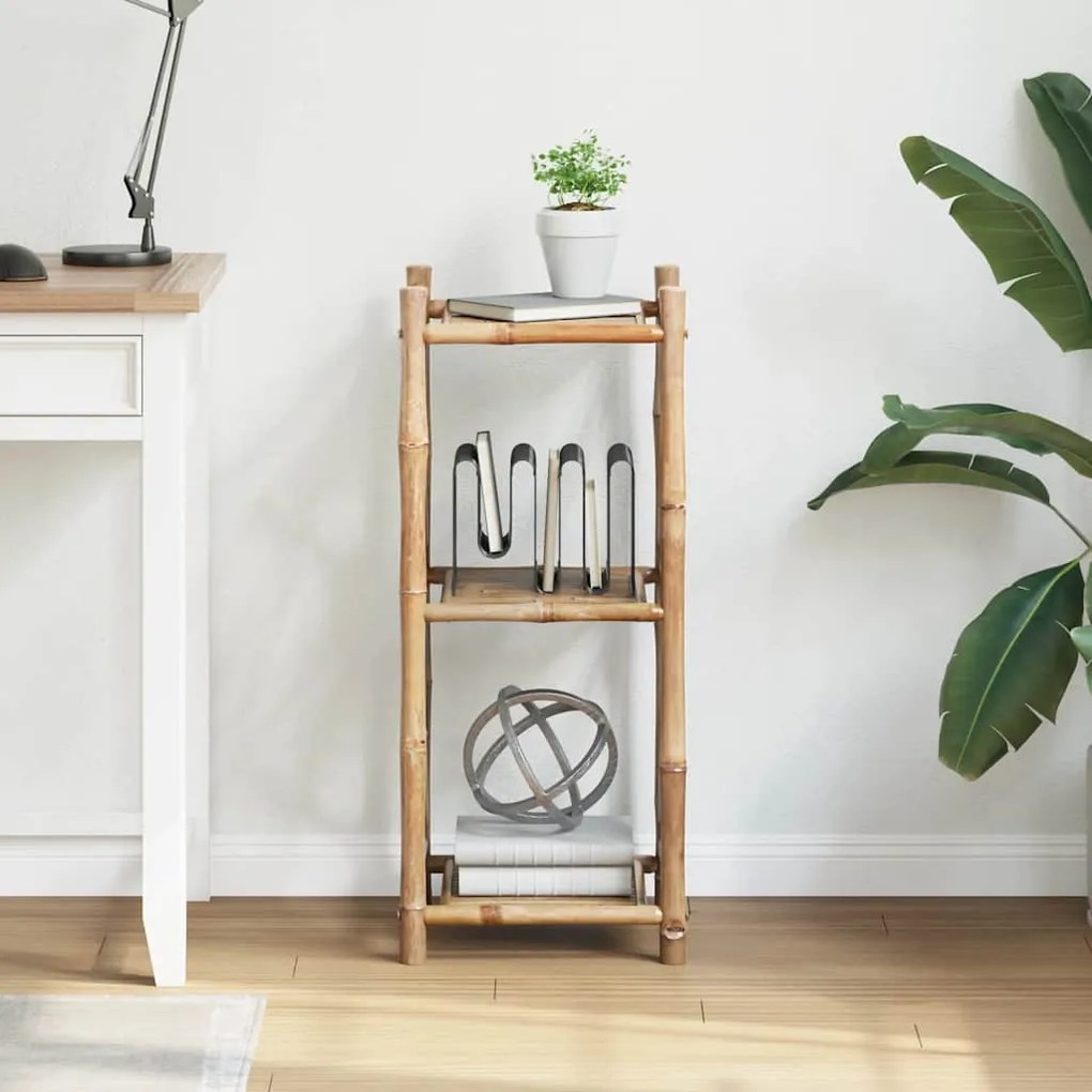 vidaXL Estante de bambu quadrada com 3 prateleiras