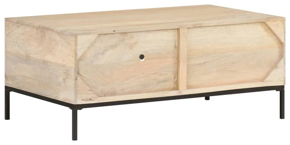 Mesa de centro 90x50x37 cm mangueira maciça e palhinha natural
