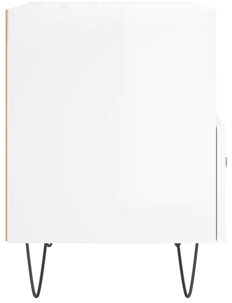 Mesa de cabeceira derivados de madeira branco brilhante