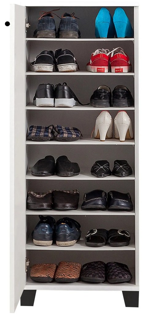Armário de Sapatos Filinta – Branco/Preto – 50x127x38 cm