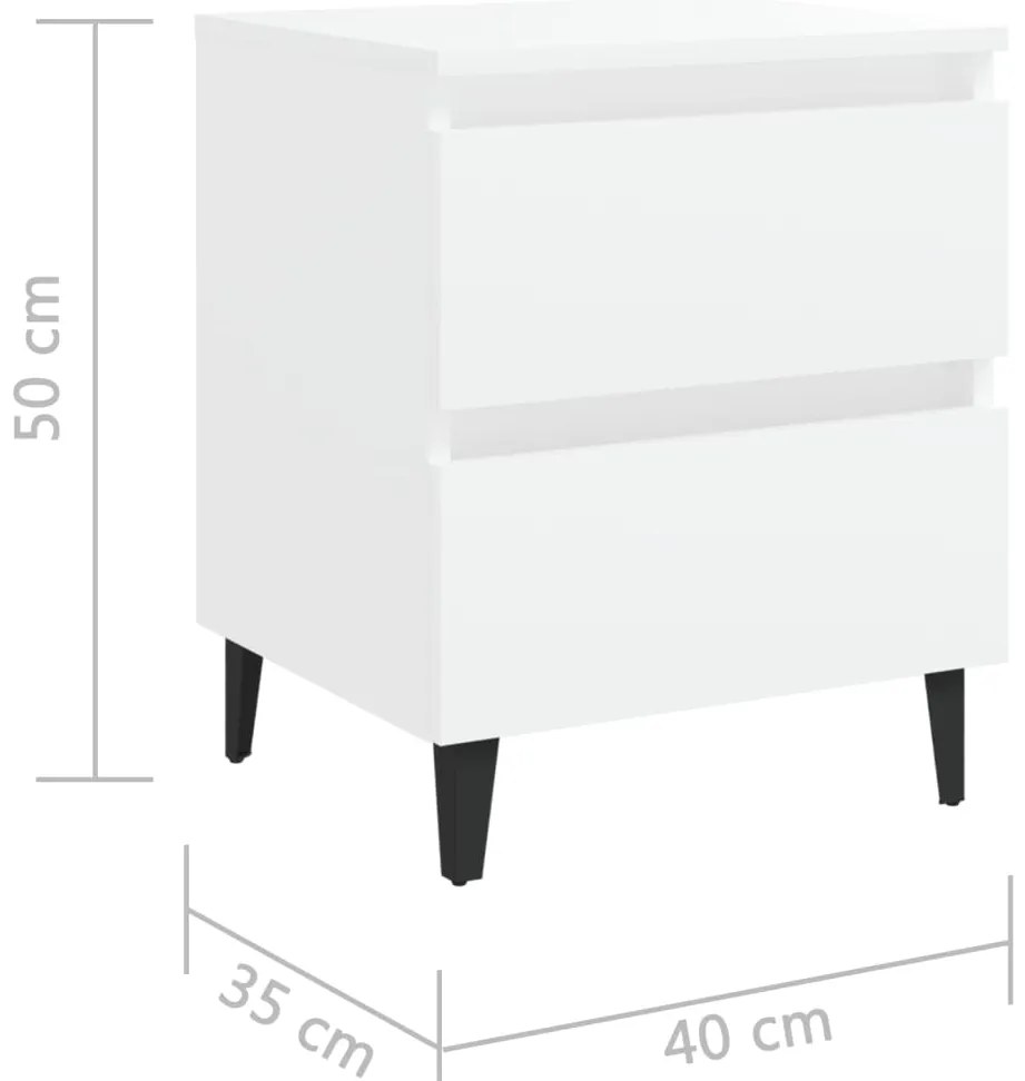 Mesa de cabeceira 40x35x50 cm derivados de madeira branco