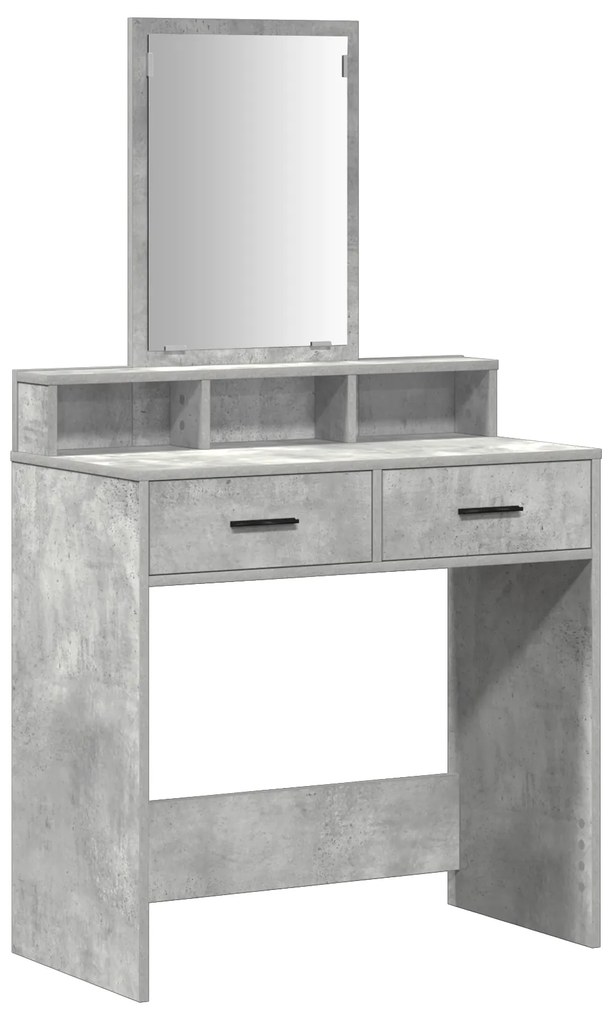 Espaço para Maquiagem com Gavetas Cinza Concreto 79x41x140 cm