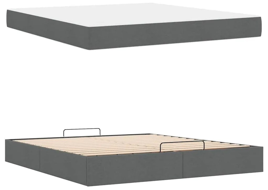 Estrutura da Cama Outros Cinzento escuro 180 x 200 cm tecido