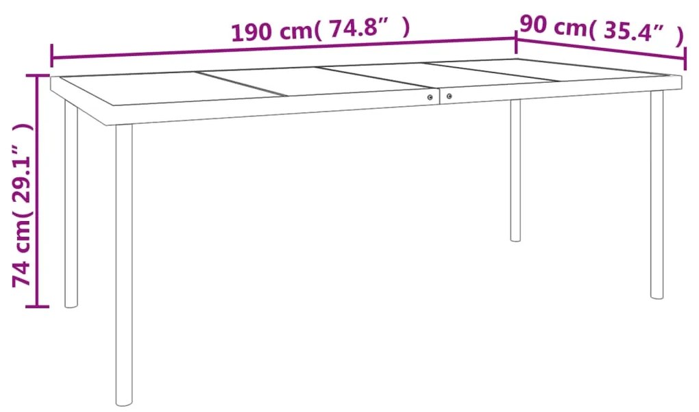 7 pcs conjunto de jantar para jardim aço e textilene preto