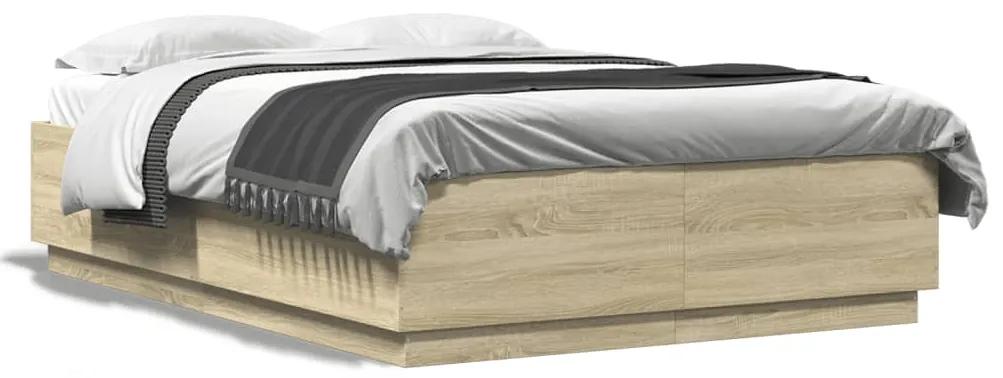 3209697 vidaXL Estrutura de cama 150x200 cm derivados madeira carvalho sonoma