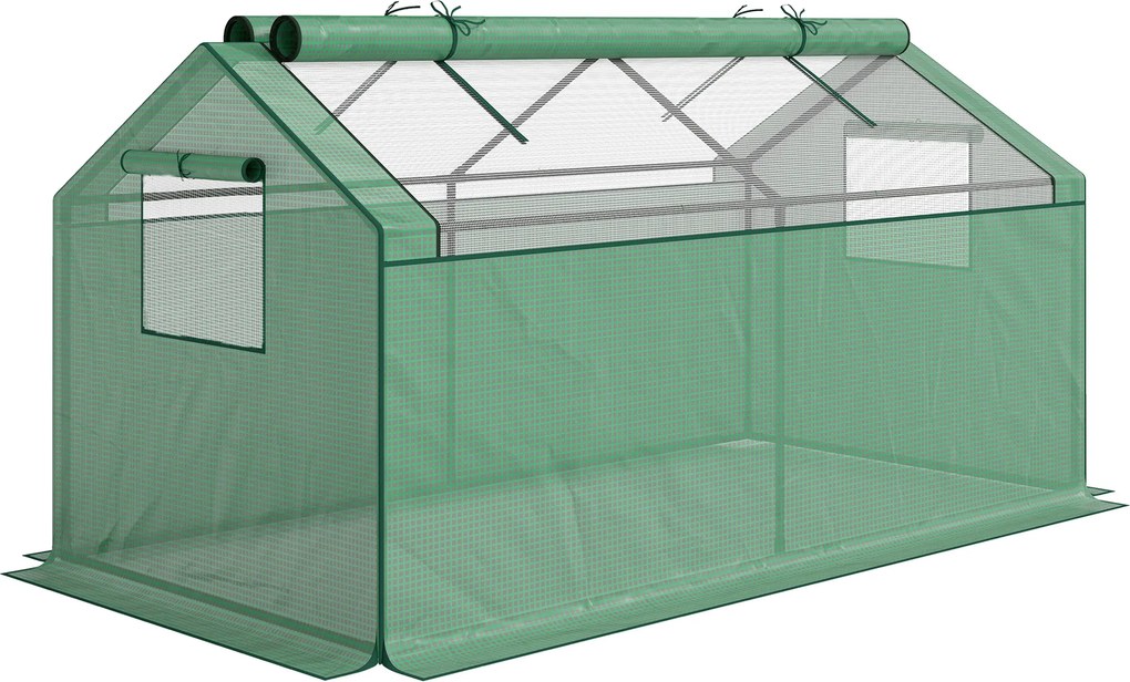 Outsunny Mini-estufa canteiro estufa de filme, resistente às intempéries, 180 x 92 x 92 cm, Verde | Aosom Portugal