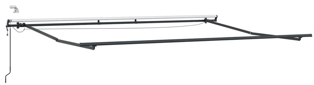 Toldo Retrátil Automático com LED Branco 500x300 cm, Tecido de Substit