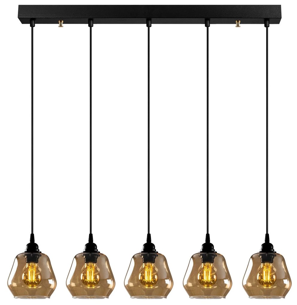 Candeeiro de Teto Chandelier Gold – Dourado e Preto – 85 x 15 cm