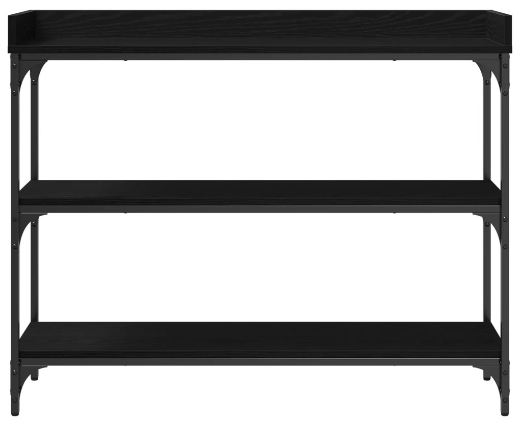 Console vidaXL Preto Carvalho 100x30x80 cm Madeira Engenharia e Aço