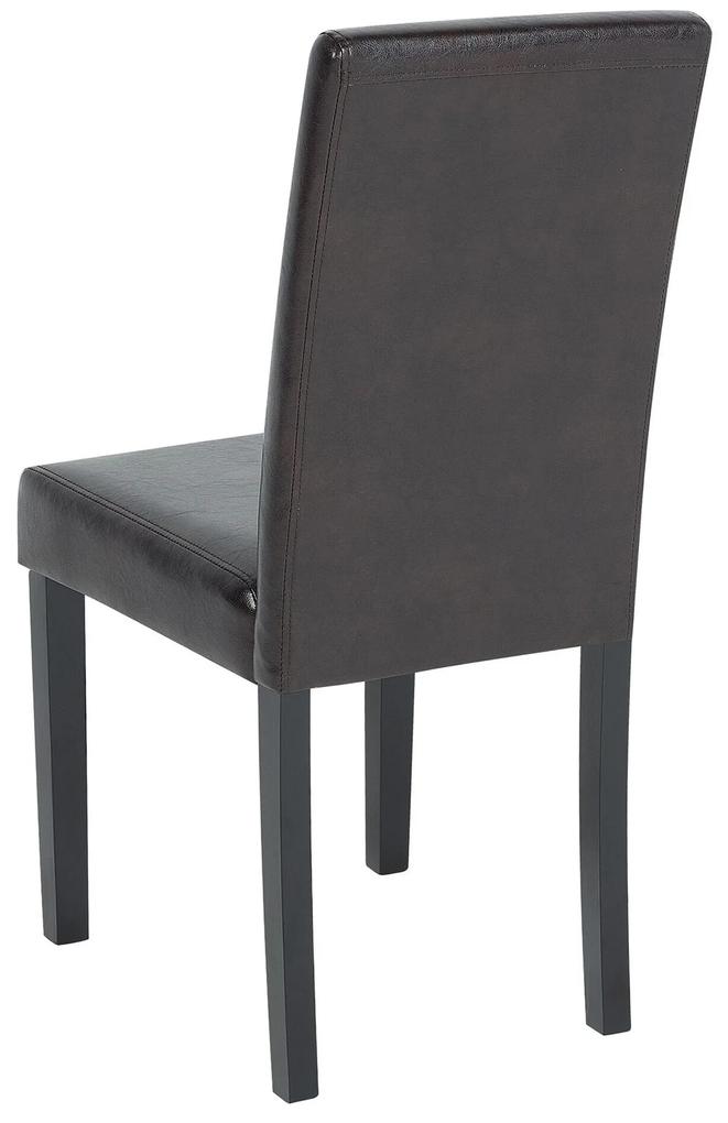 Conjunto de 2 cadeiras de jantar em pele sintética castanha escuro BROADWAY Beliani